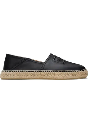 Kenzo Black Paris Leather Espadrilles