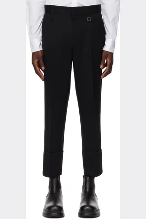 WOOYOUNGMI Black Rolled Cuff Trousers