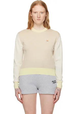 Maison Kitsuné Beige & Green Baby Fox Sweater
