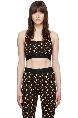 Marine Serre Black All Over Moon Bra