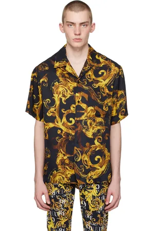 VERSACE Black Watercolor Couture Shirt