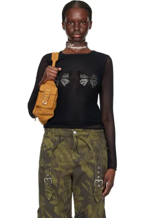 BLUMARINE Black Graphic Long Sleeve T-Shirt