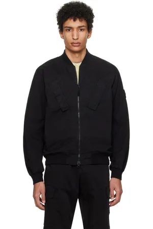 Stone Island Black Garment-Dyed Bomber Jacket