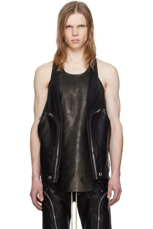 Rick Owens Black Bauhaus Leather Vest