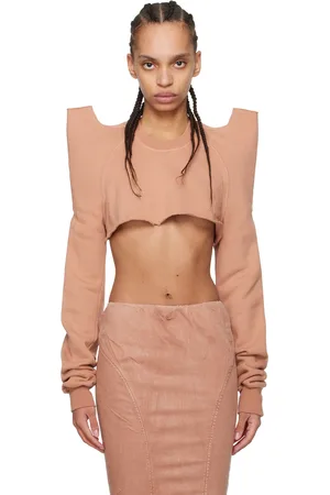 Rick Owens Pink Cropped Tecsweat Sweatshirt