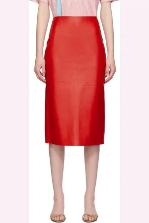 The Row Bartellette Leather Midi Skirt