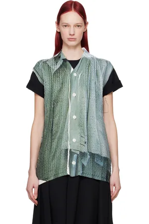 Comme des Garçons Green Printed Cardigan