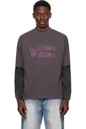 We11 Done Gray Crystal-Cut T-Shirt