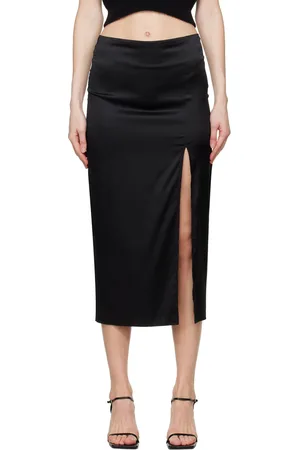Filippa K Black Slit Midi Skirt