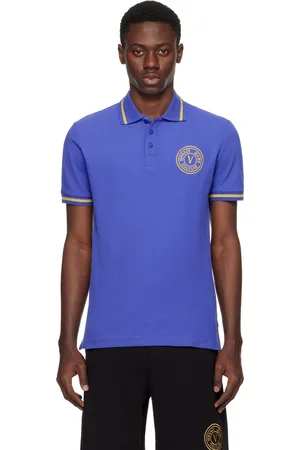 VERSACE Blue V-Emblem Polo