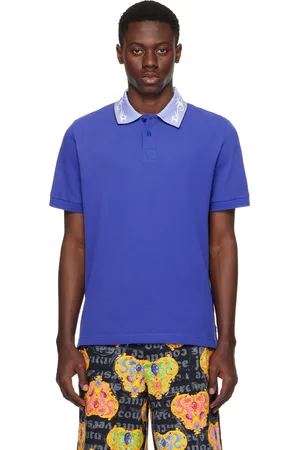 VERSACE Blue Printed Polo