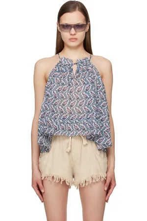 Isabel Marant Off-White & Blue Fabino Camisole