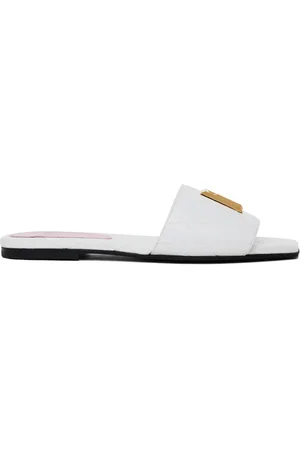 Balmain White Dafne Calfskin Sandals