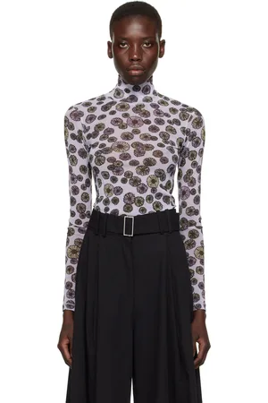 Maison Kitsuné Purple Floating Flowers Turtleneck