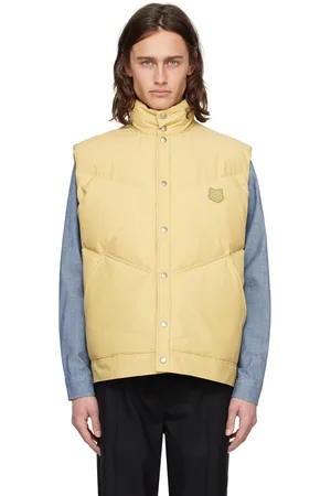 Maison Kitsuné Beige Press-Stud Down Vest