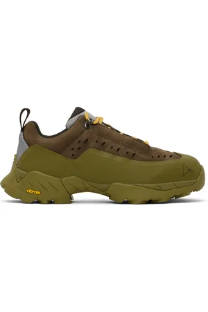ROA Brown & Khaki Katharina Laser Cut Sneakers