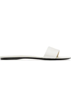 The Row Off-White Combo Slide Sandals