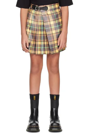 Charles Jeffrey Loverboy Kids Yellow Kilt Skirt