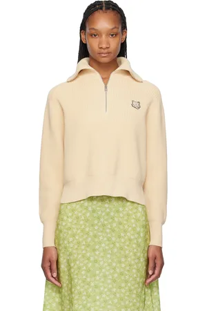 Maison Kitsuné Beige Bold Fox Head Sweater