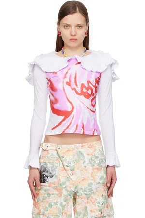 Chopova Lowena SSENSE Exclusive Pink Girls Tear Long Sleeve T-Shirt