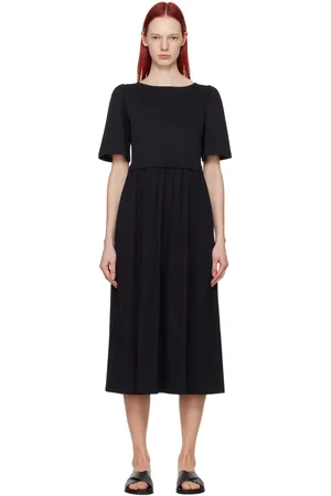 Max Mara Black Snack Midi Dress