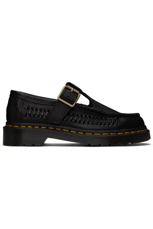 Black Adrian T-Bar Leather Loafers