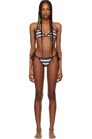 Balmain Black & White Triangle Bikini