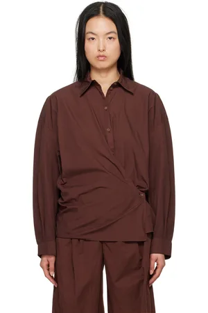 LEMAIRE Burgundy Twisted Shirt