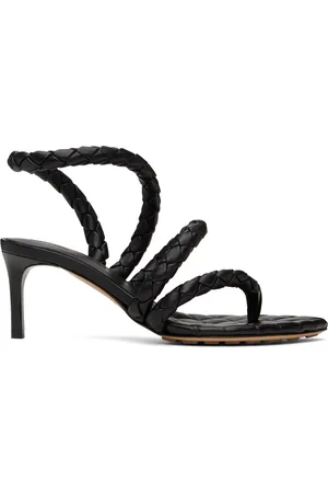 Bottega Veneta Black Leaf Heeled Sandals