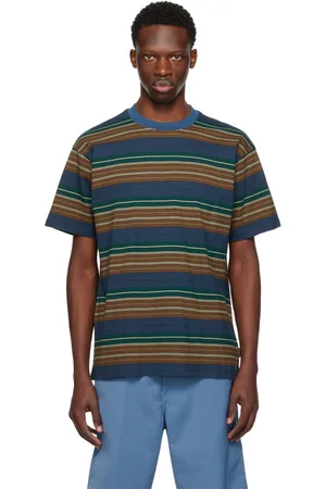 Carhartt Navy & Brown Colby Stripe T-Shirt