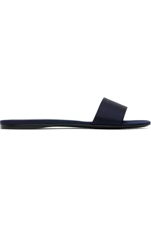 The Row Navy Combo Slide Sandals