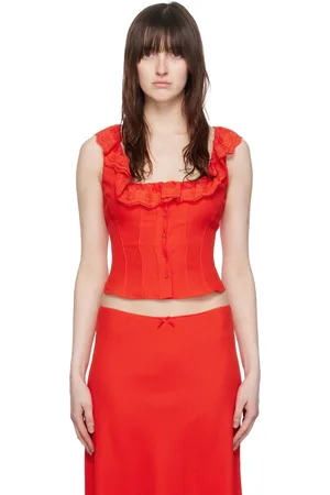 DANIELLE GUIZIO Red Paloma Tank Top