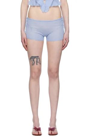 DANIELLE GUIZIO Blue Drawstring Shorts