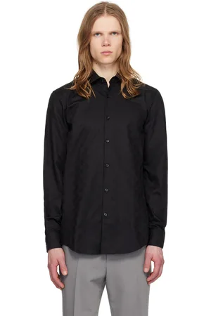 HUGO BOSS Black Spread Collar Shirt