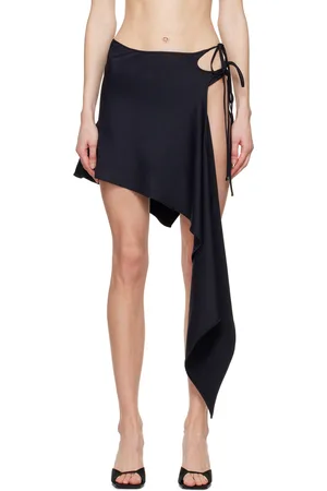 The Attico Black Asymmetric Miniskirt
