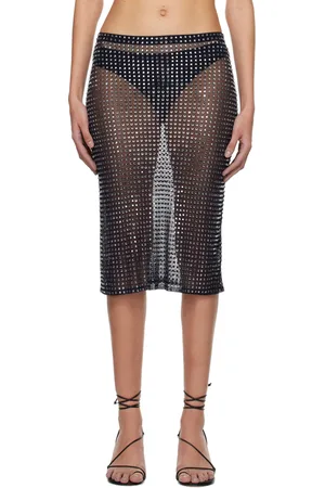 CHRISTOPHER ESBER Navy Cristalla Midi Skirt