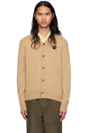 Comme des Garçons PLAY Beige Heart Cardigan