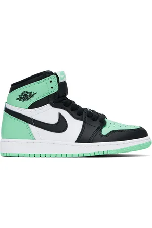 Nike Kids White & Green Air Jordan 1 High OG Big Kids Sneakers