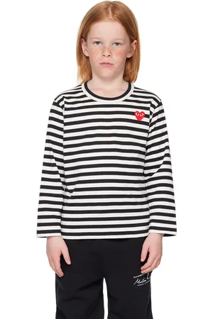 Comme des Garçons PLAY Kids Black & White Striped Long Sleeve T-Shirt
