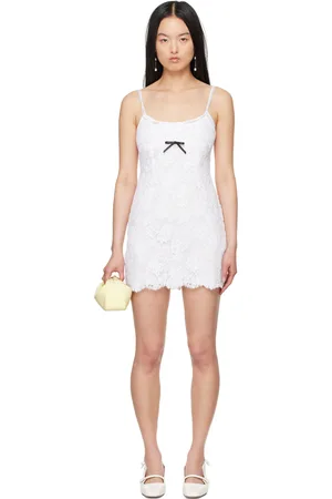 Shushu/Tong White Lace Halter Minidress