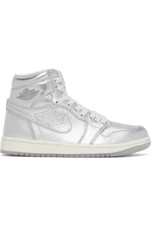 Nike Silver Air Jordan 1 High OG Sneakers