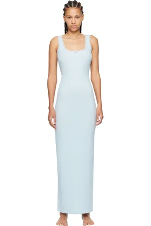 SKIMS Blue Soft Lounge Lace Scoop Neck Maxi Dress