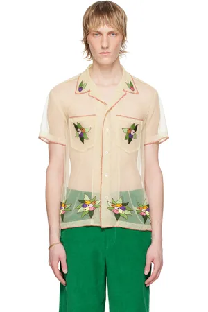 BODE Off-White Embroidered Suncherry Shirt
