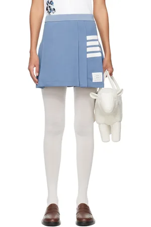 Thom Browne Blue 4-Bar Miniskirt