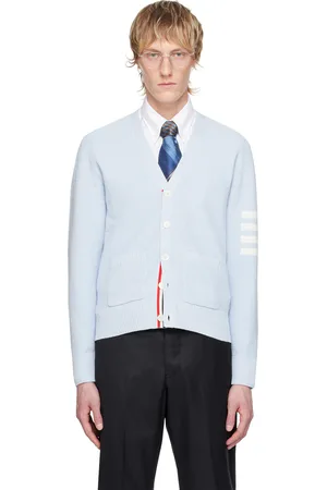 Thom Browne Blue 4-Bar Cardigan