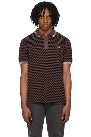 Fred Perry Brown Abstract Polo
