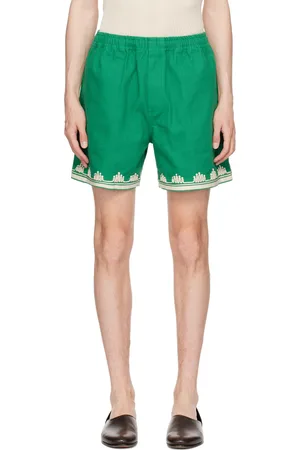 BODE Green Ripple Appliqué Shorts