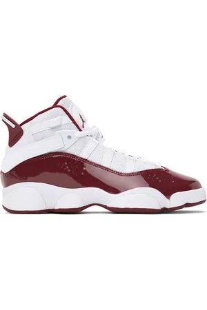Nike Kids White & Burgundy 6 Rings Big Kids Sneakers