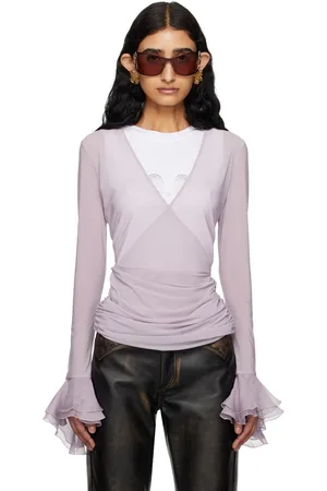 BLUMARINE Purple Ruffle Top