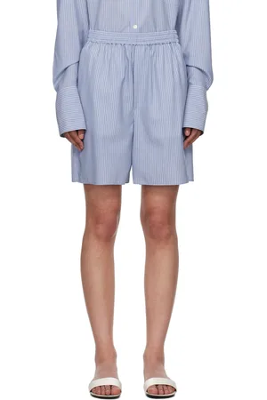 Auralee Blue Stripe Shorts